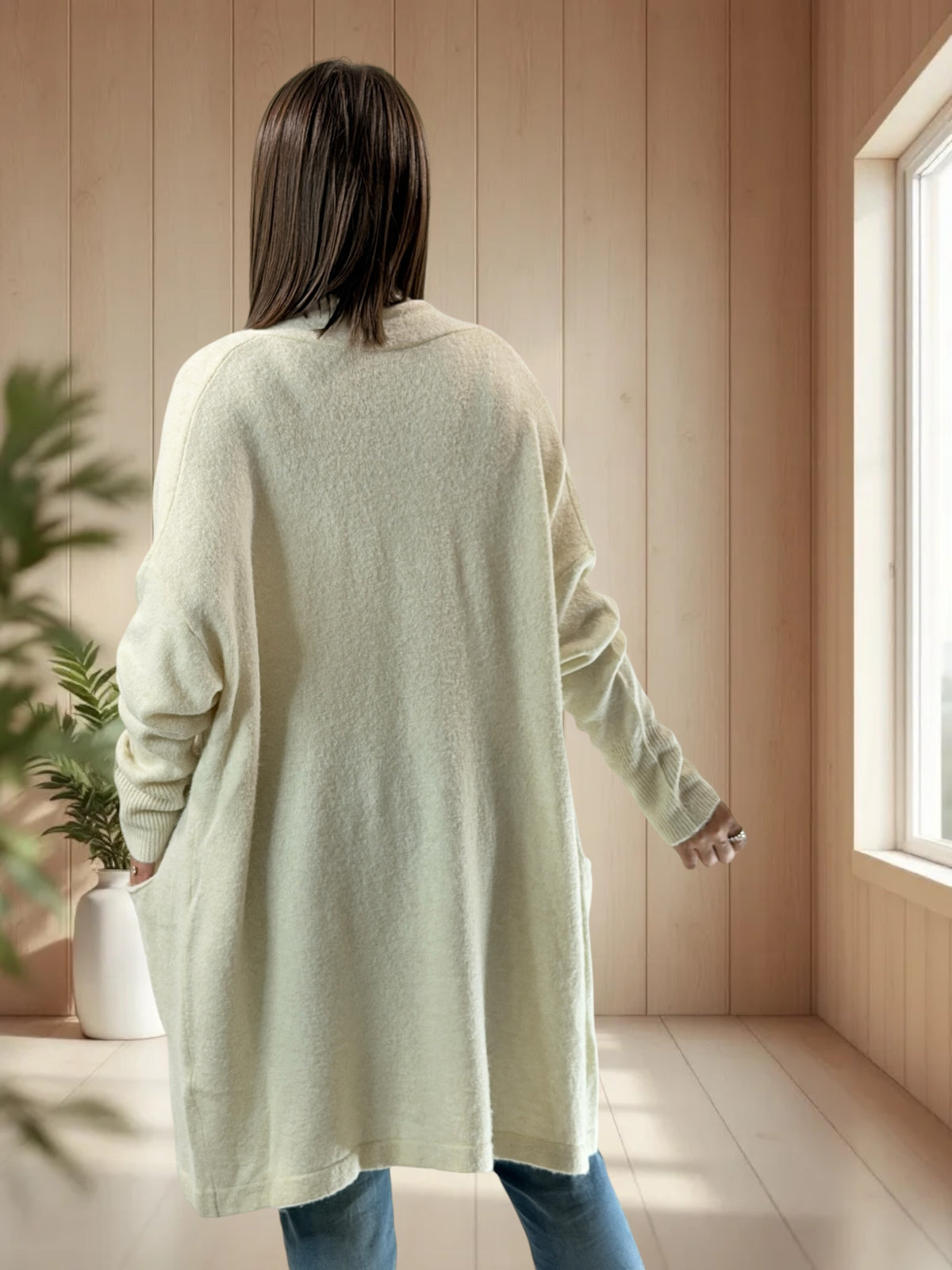 MAGNOLIA - GILET OVERSIZE BLANC CASSE JUSQU'A LA TAILLE 52/54