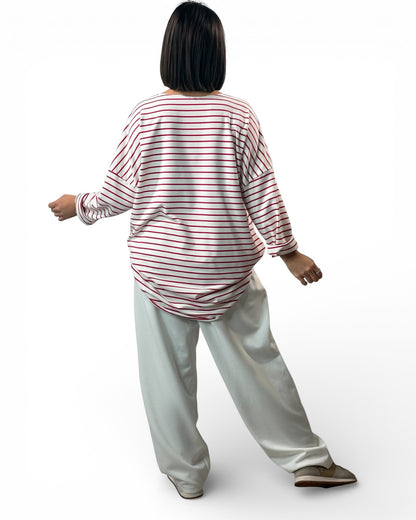 FRANCESCO - PANTALON AMPLE FLUIDE BLANC TAILLE 46/48 A 52