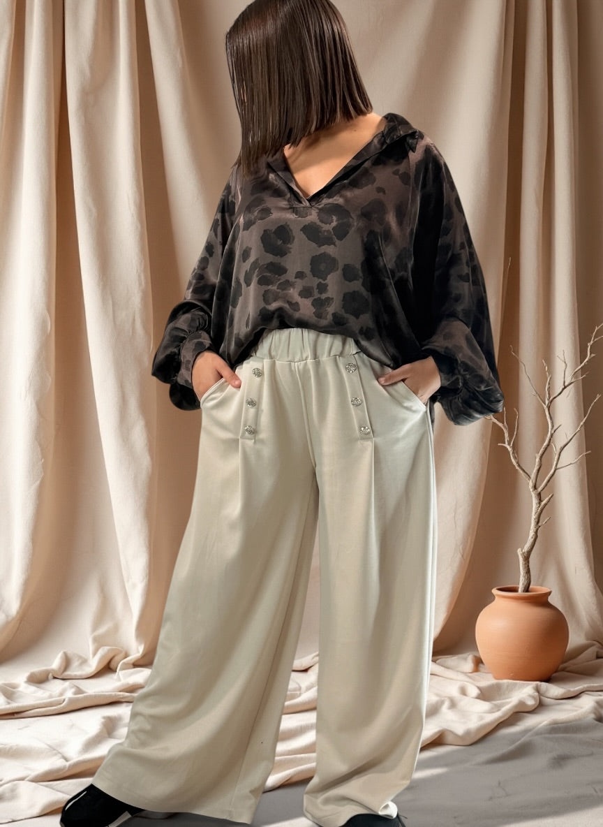 COCO - PANTALON BEIGE AVEC BOUTONS TAILLE 46 A 50/52