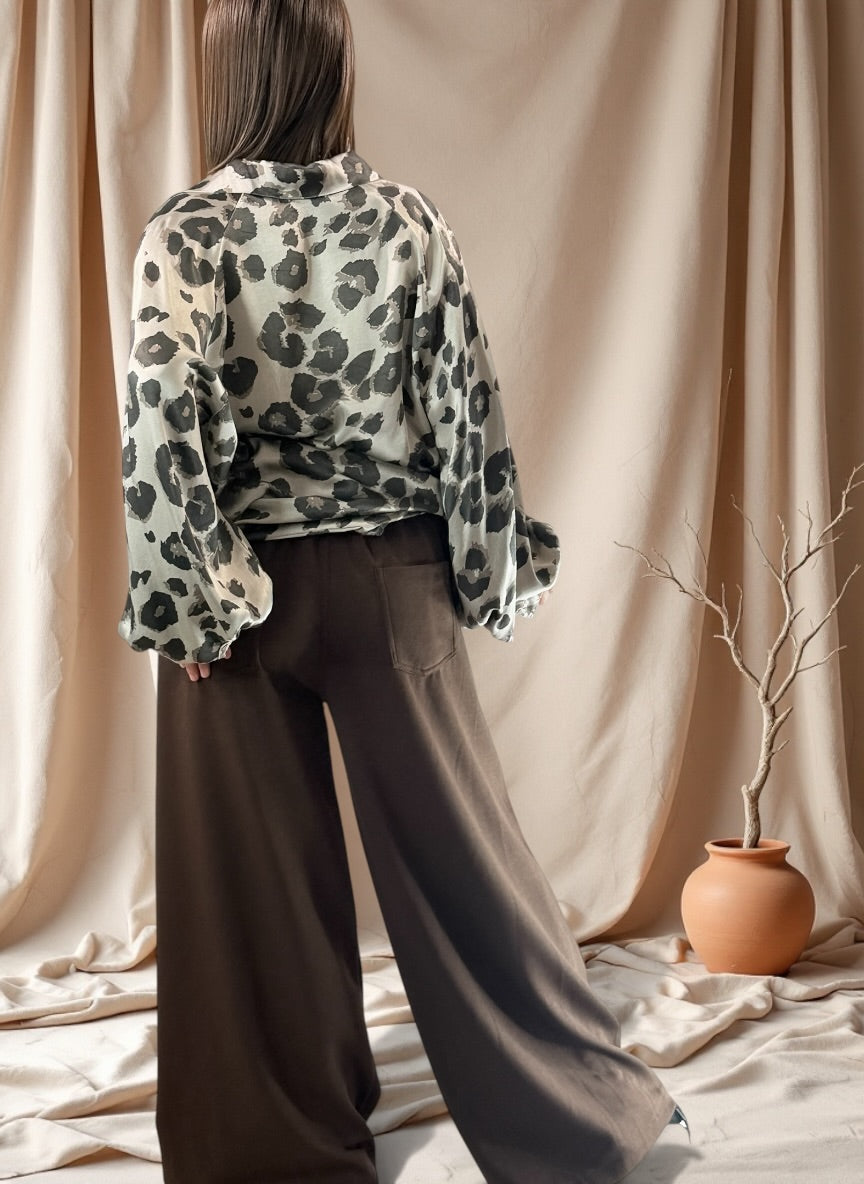 COCO - PANTALON MARRON AVEC BOUTONS TAILLE 46 A 50/52