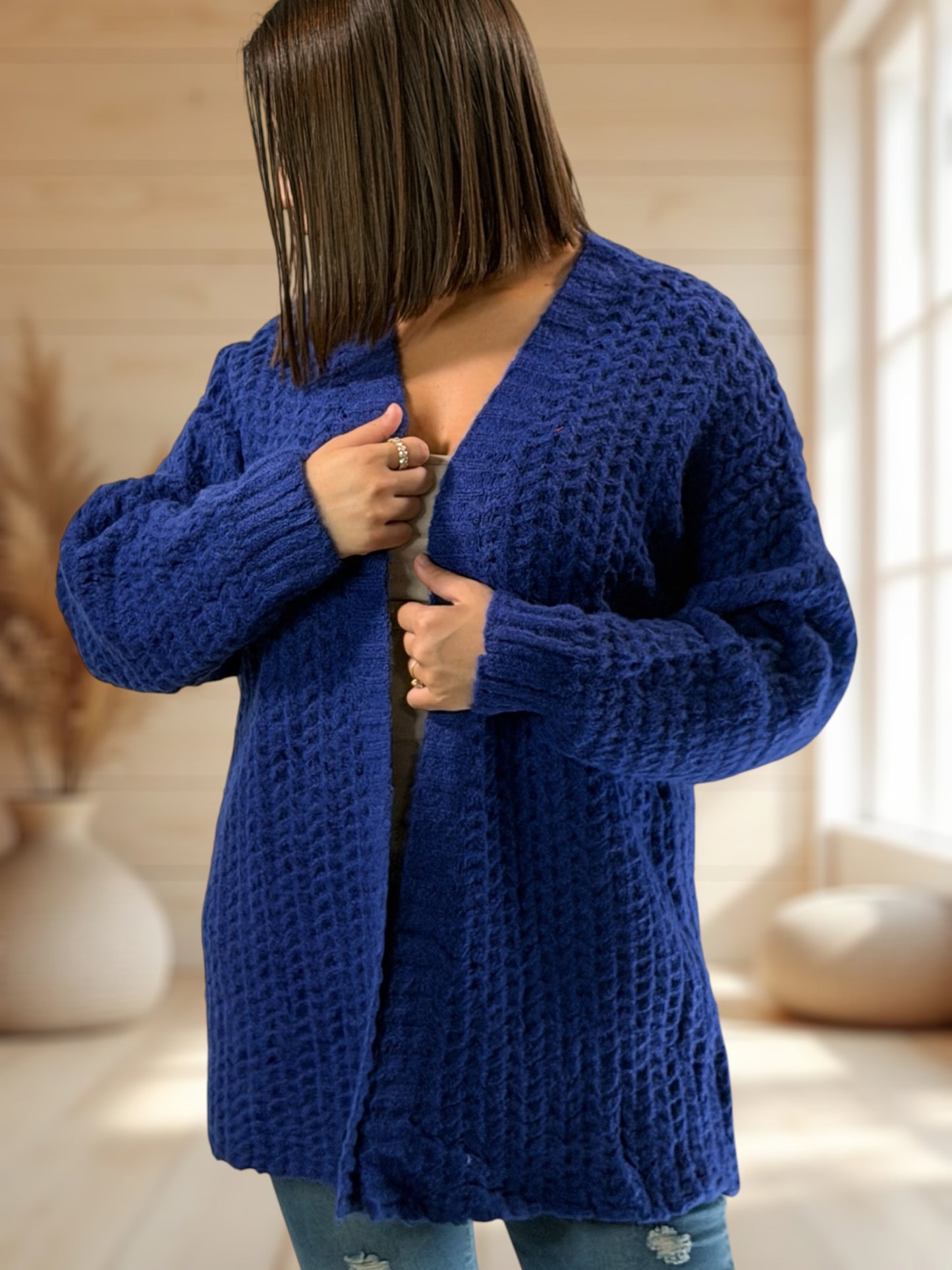 GIULIA - GILET BLEU JUSQU'A LA TAILLE 50