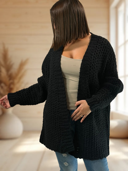 GIULIA - GILET NOIR JUSQU'A LA TAILLE 50