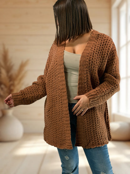 GIULIA - GILET TERRACOTTA JUSQU'A LA TAILLE 50