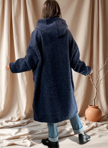 ANGELO - MANTEAU MARINE A CAPUCHE JUSQU'A LA TAILLE 48/50 A 56