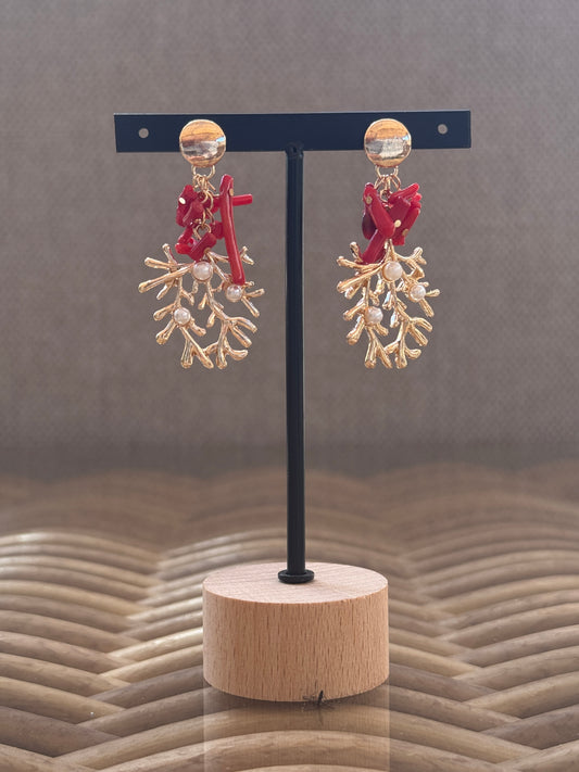 CORAIL - BOUCLES D'OREILLES BOHEME