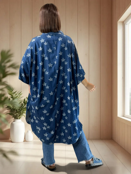 ARIANE - TUNIQUE OVERSIZE MOTIF ETOILE JUSQU'A LA TAILLE 58