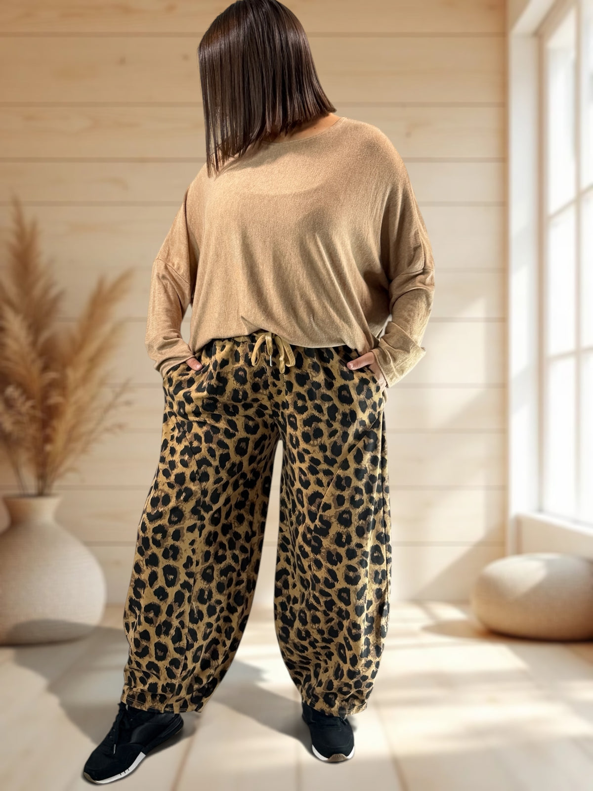 SERGIO - PANTALON SPORTSWEAR LEOPARD CAMEL TAILLE 46 A 54