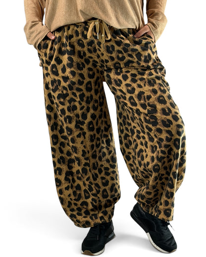 SERGIO - PANTALON SPORTSWEAR LEOPARD CAMEL TAILLE 46 A 54