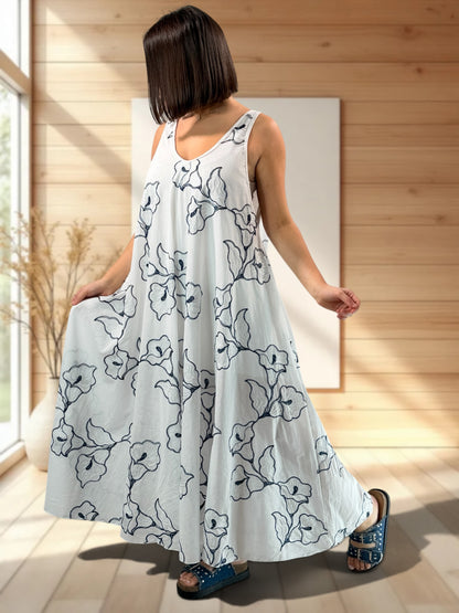 CANDICE - ROBE AMPLE BRODEE JUSQU'A LA TAILLE 52