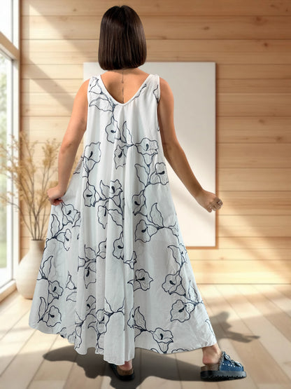 CANDICE - ROBE AMPLE BRODEE JUSQU'A LA TAILLE 52