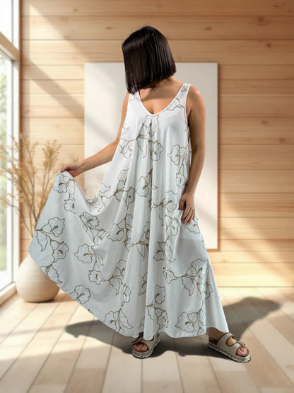 CANDICE - ROBE AMPLE BRODEE JUSQU'A LA TAILLE 52