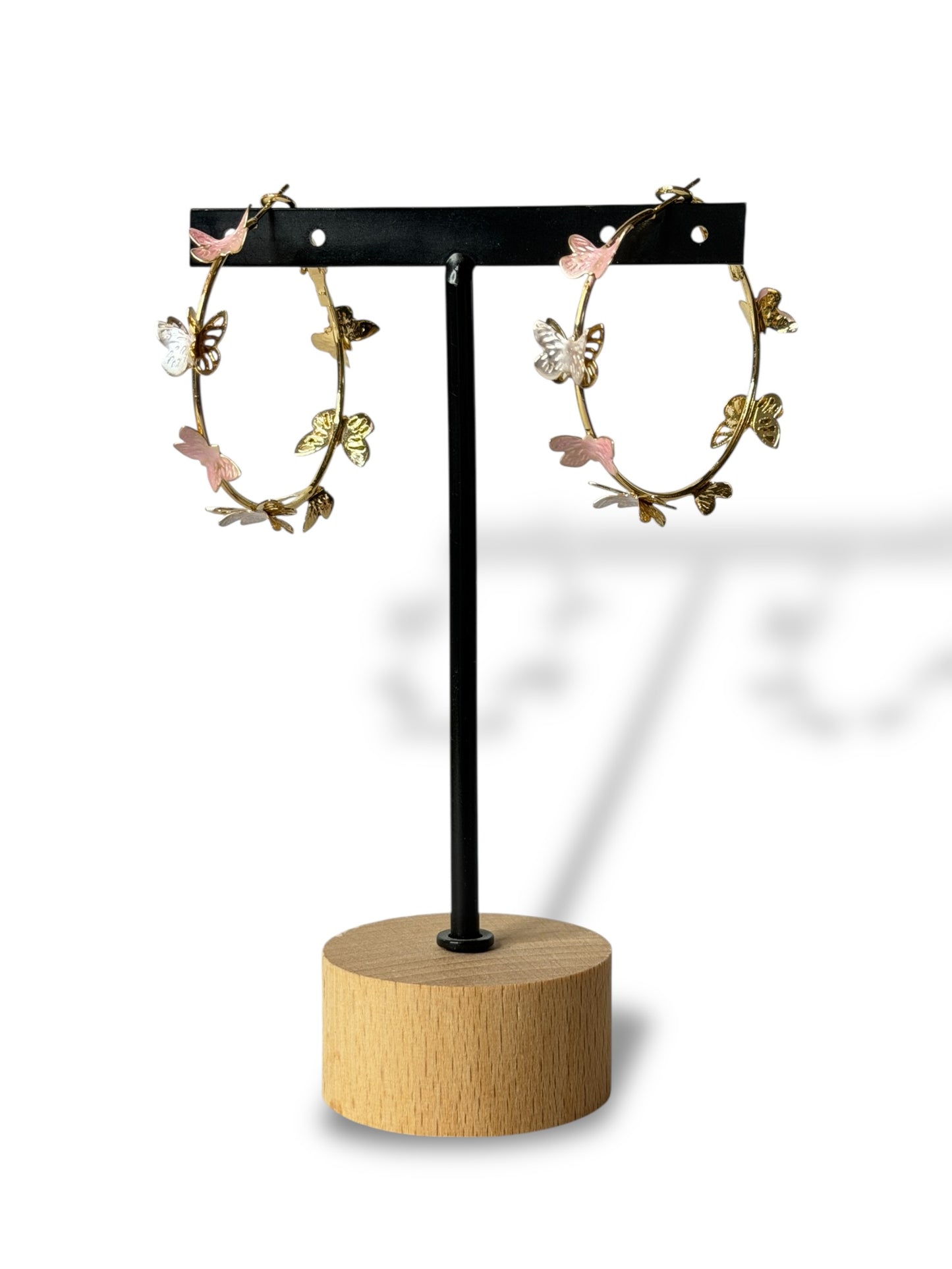 EDITH - BOUCLES D'OREILLES CREOLES AVEC PAPILLON