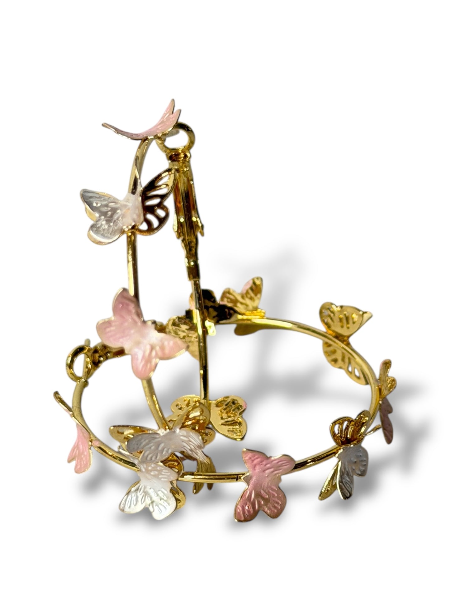 EDITH - BOUCLES D'OREILLES CREOLES AVEC PAPILLON