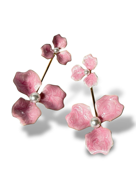 JULIA - BOUCLES D'OREILLES ROSE TENDANCE