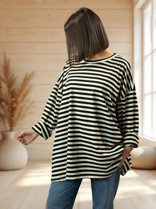 BIARRITZ - MARINIERE NOIRE EN COTON JUSQU'A LA TAILLE 56