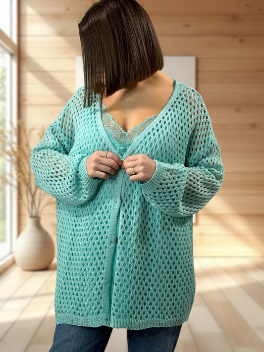 ROSANA - GILET RESILLE LAGON JUSQU'A LA TAILLE 54