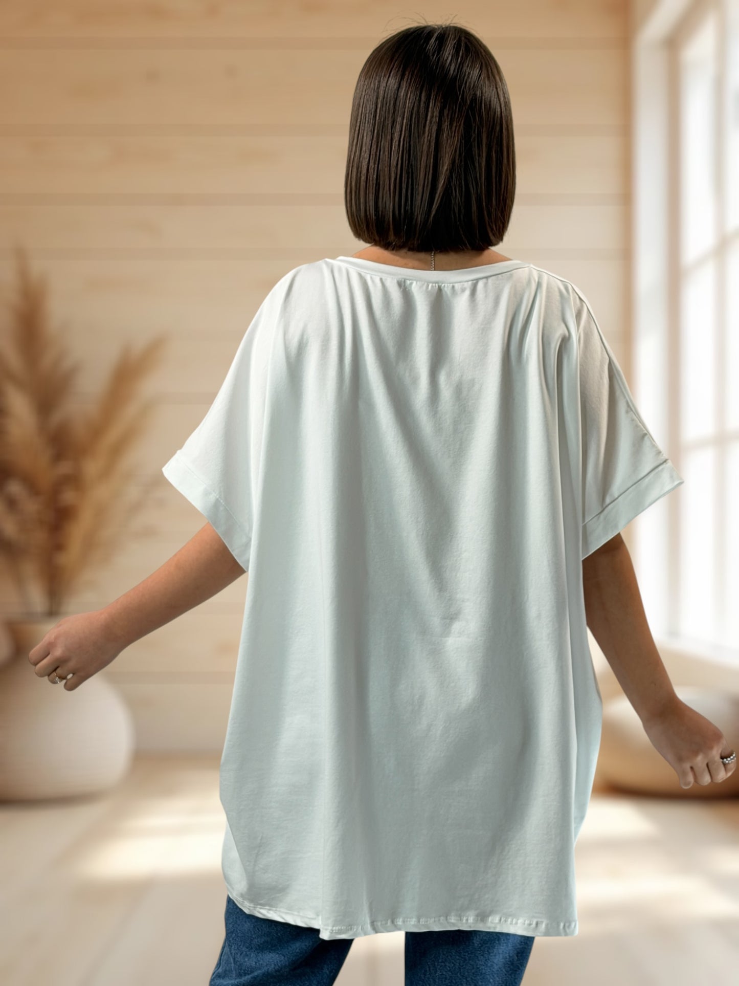 OUI MAIS NON - T-SHIRT OVERSIZE BLANC JUSQU'A LA TAILLE 46/48 A 56/58
