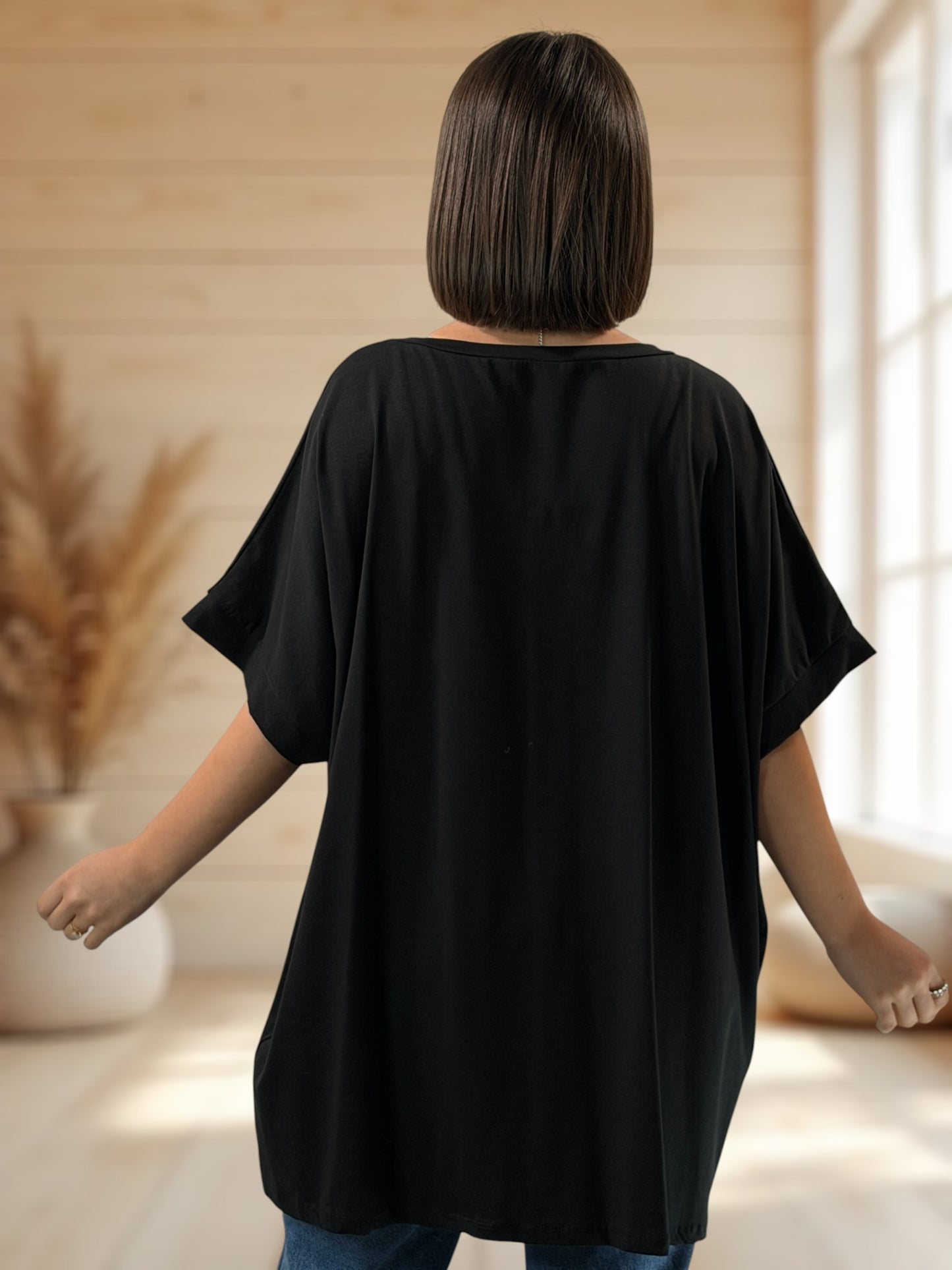 OUI MAIS NON - T-SHIRT OVERSIZE NOIR JUSQU'A LA TAILLE 46/48 A 56/58