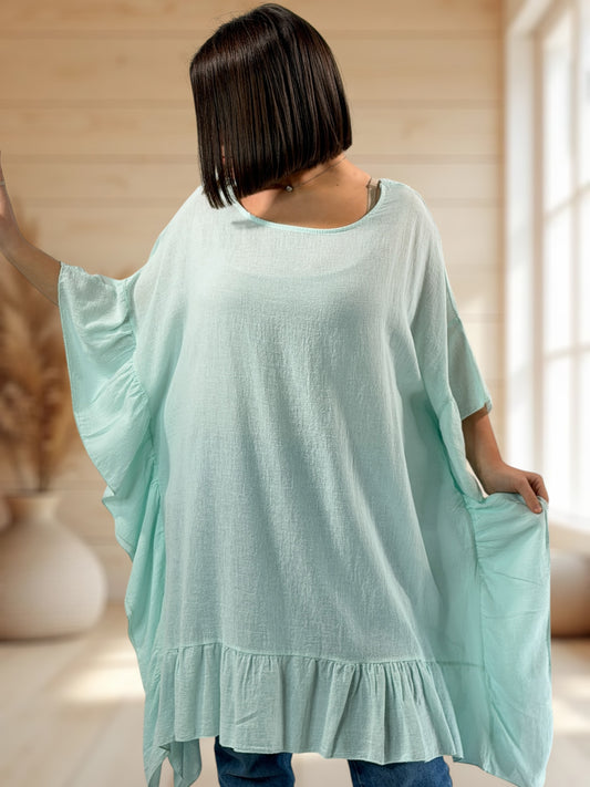 BERTILLA  - TUNIQUE OVERSIZE LAGON JUSQU'A LA TAILLE 58/60