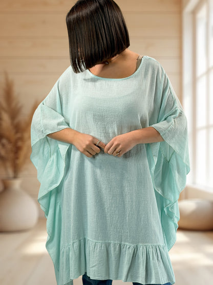 BERTILLA  - TUNIQUE OVERSIZE LAGON JUSQU'A LA TAILLE 58/60