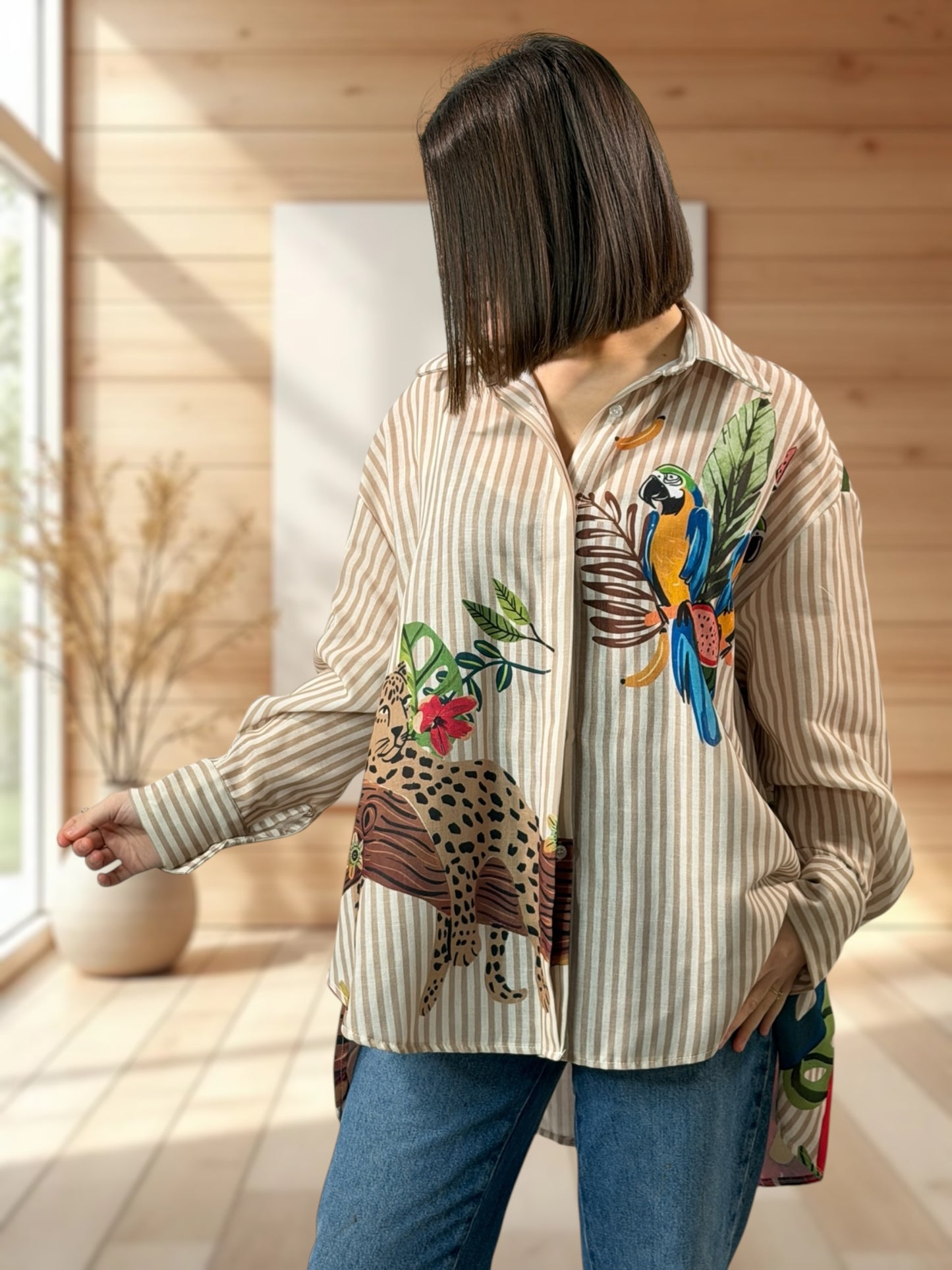 SUN - CHEMISE OVERSIZE A MOTIF JUSQU'A LA TAILLE 54