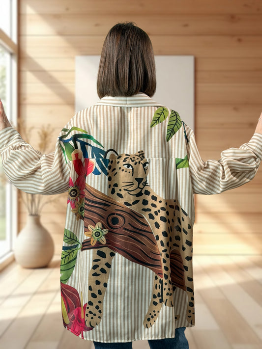 SUN - CHEMISE OVERSIZE A MOTIF JUSQU'A LA TAILLE 54