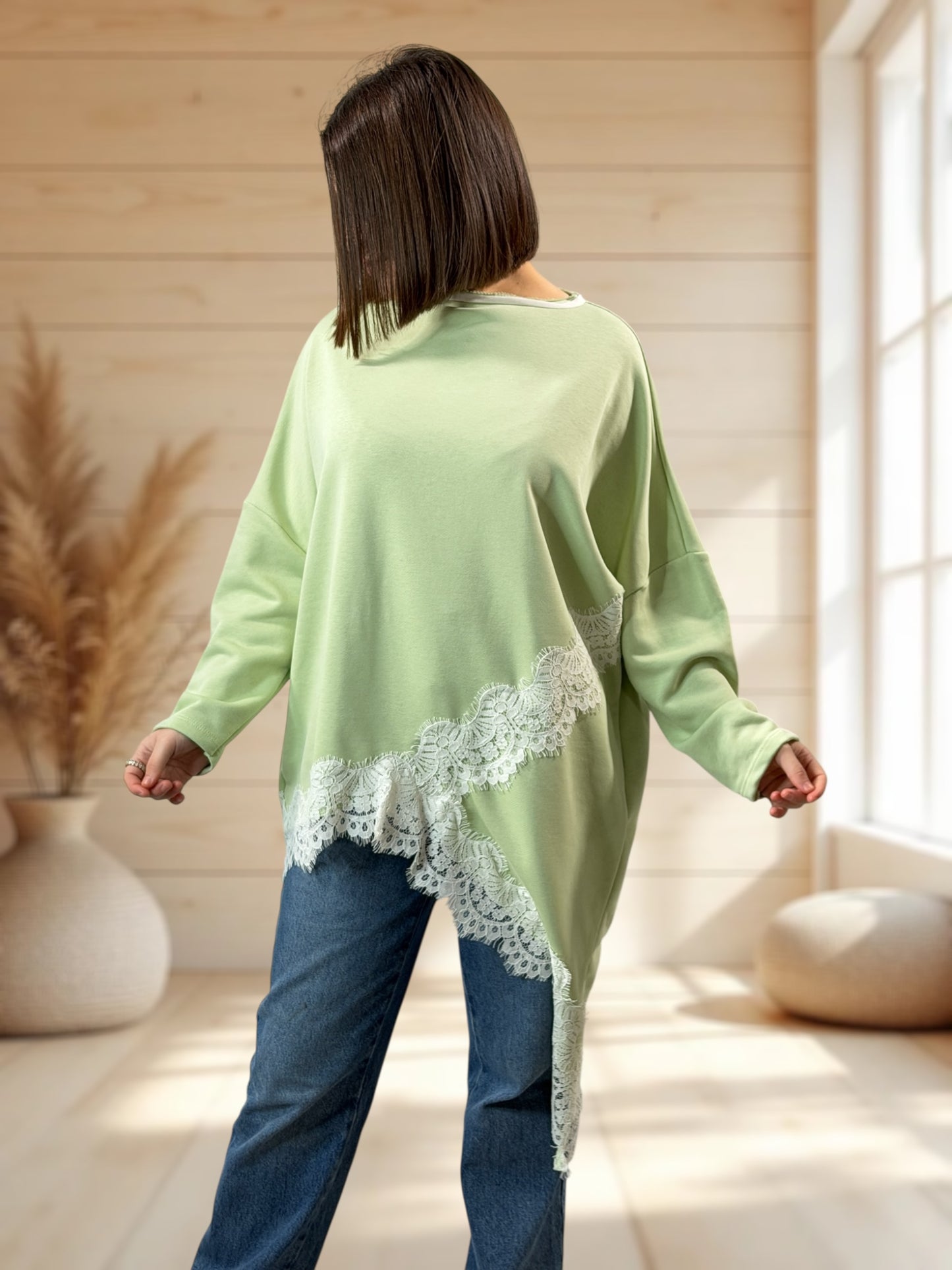 CAPRICE - SWEAT OVERSIZE VERT JUSQU'A LA TAILLE 52/54