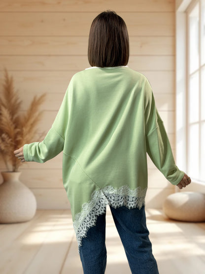 CAPRICE - SWEAT OVERSIZE VERT JUSQU'A LA TAILLE 52/54