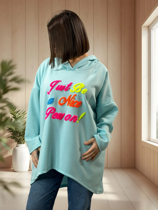 ELIOTH - SWEAT OVERSIZE LAGON A CAPUCHE JUSQU'A LA TAILLE 56