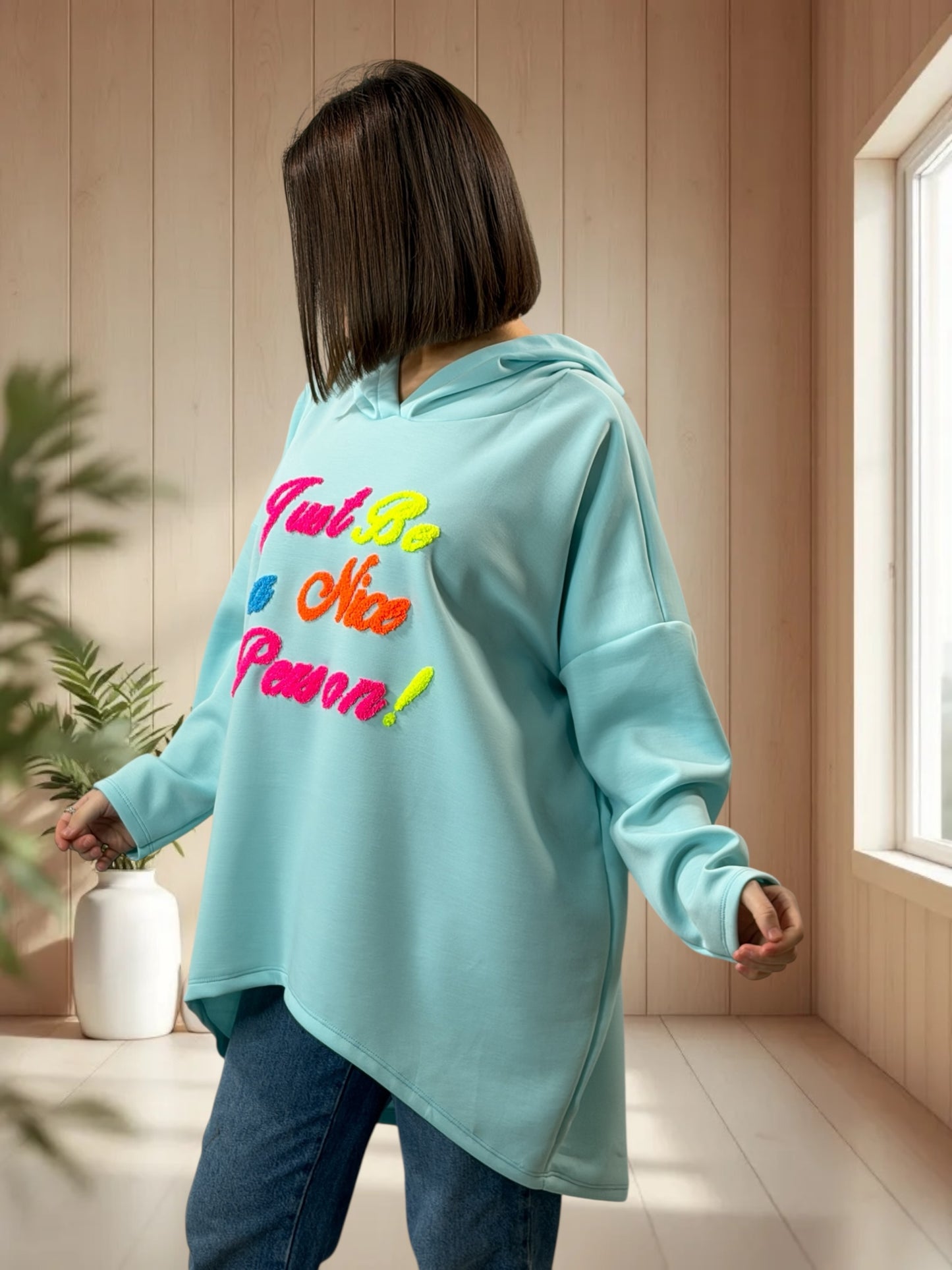 ELIOTH - SWEAT OVERSIZE LAGON A CAPUCHE JUSQU'A LA TAILLE 56