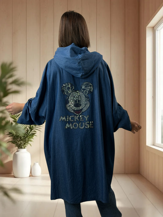 LOUANE  - TUNIQUE A CAPUCHE OVERSIZE JUSQU'A LA TAILLE 58/60