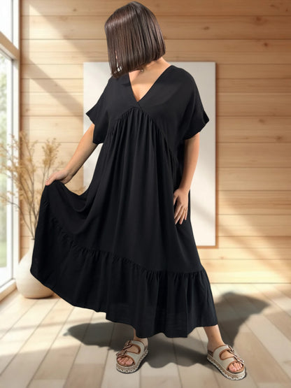 CLOE - ROBE LONGUE NOIRE JUSQU'A LA TAILLE 54