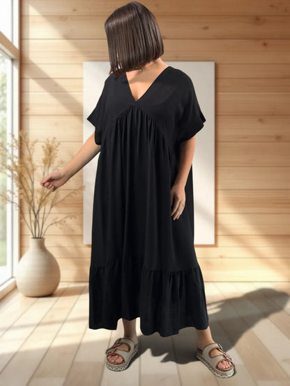 CLOE - ROBE LONGUE NOIRE JUSQU'A LA TAILLE 54