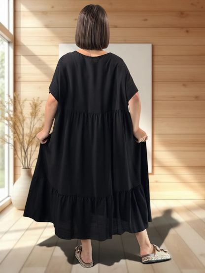 CLOE - ROBE LONGUE NOIRE JUSQU'A LA TAILLE 54