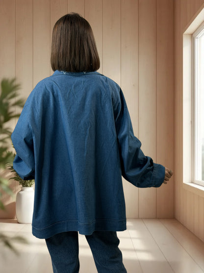 MARIKA - VESTE EN JEAN OVERSIZE JUSQU'A LA TAILLE 48 A 56/58