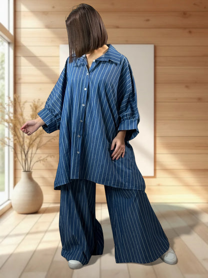 YANOU - PANTALON AMPLE A RAYURE TAILLE 46/48 A 52