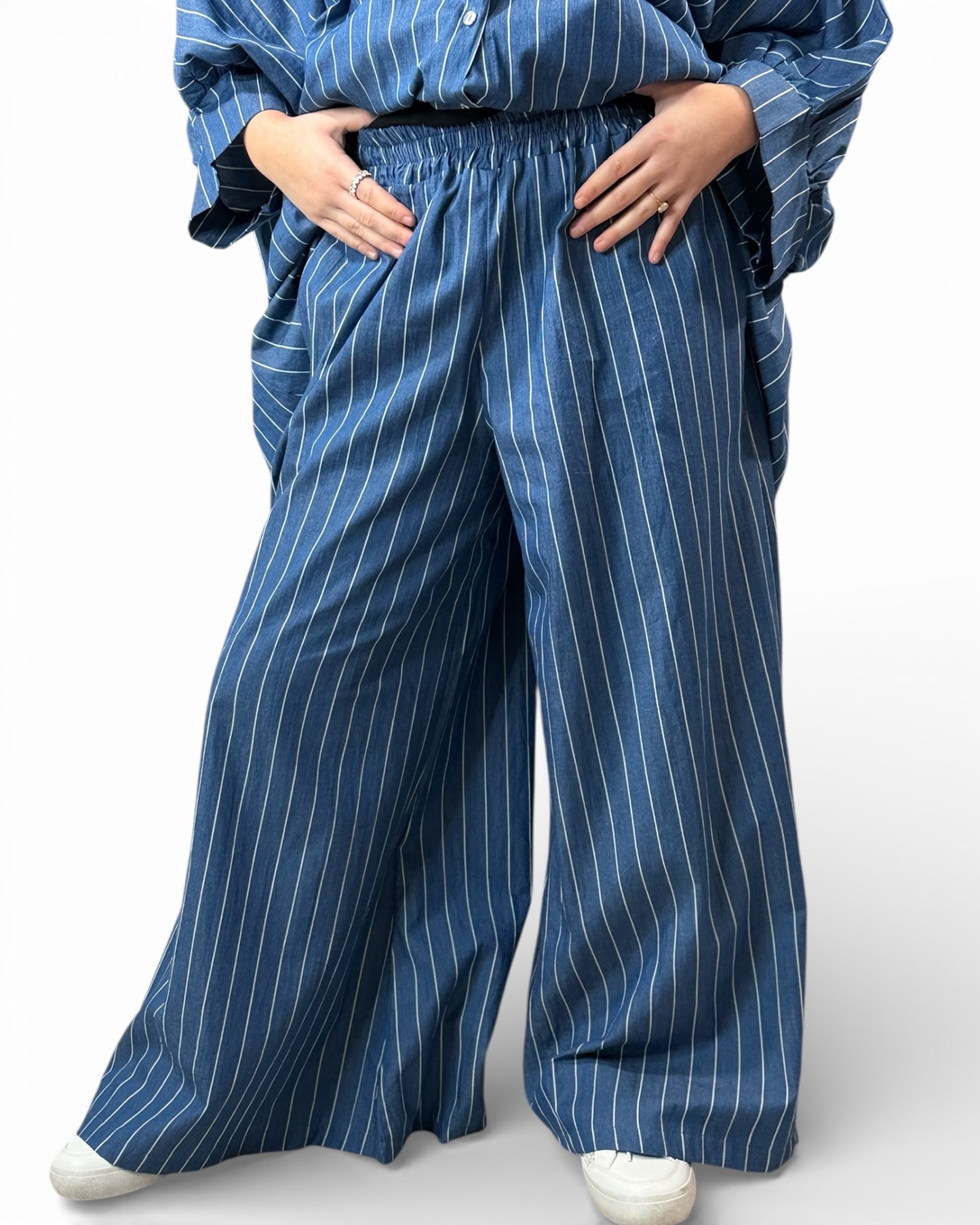 YANOU - PANTALON AMPLE A RAYURE TAILLE 46/48 A 52