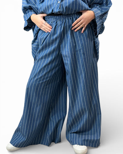 YANOU - PANTALON AMPLE A RAYURE TAILLE 46/48 A 52