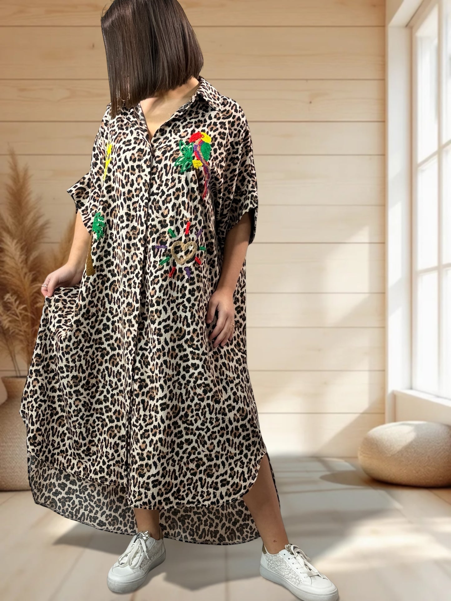 IBIZA - ROBE OVERSIZE LEOPARD JUSQU'A LA TAILLE 52/54