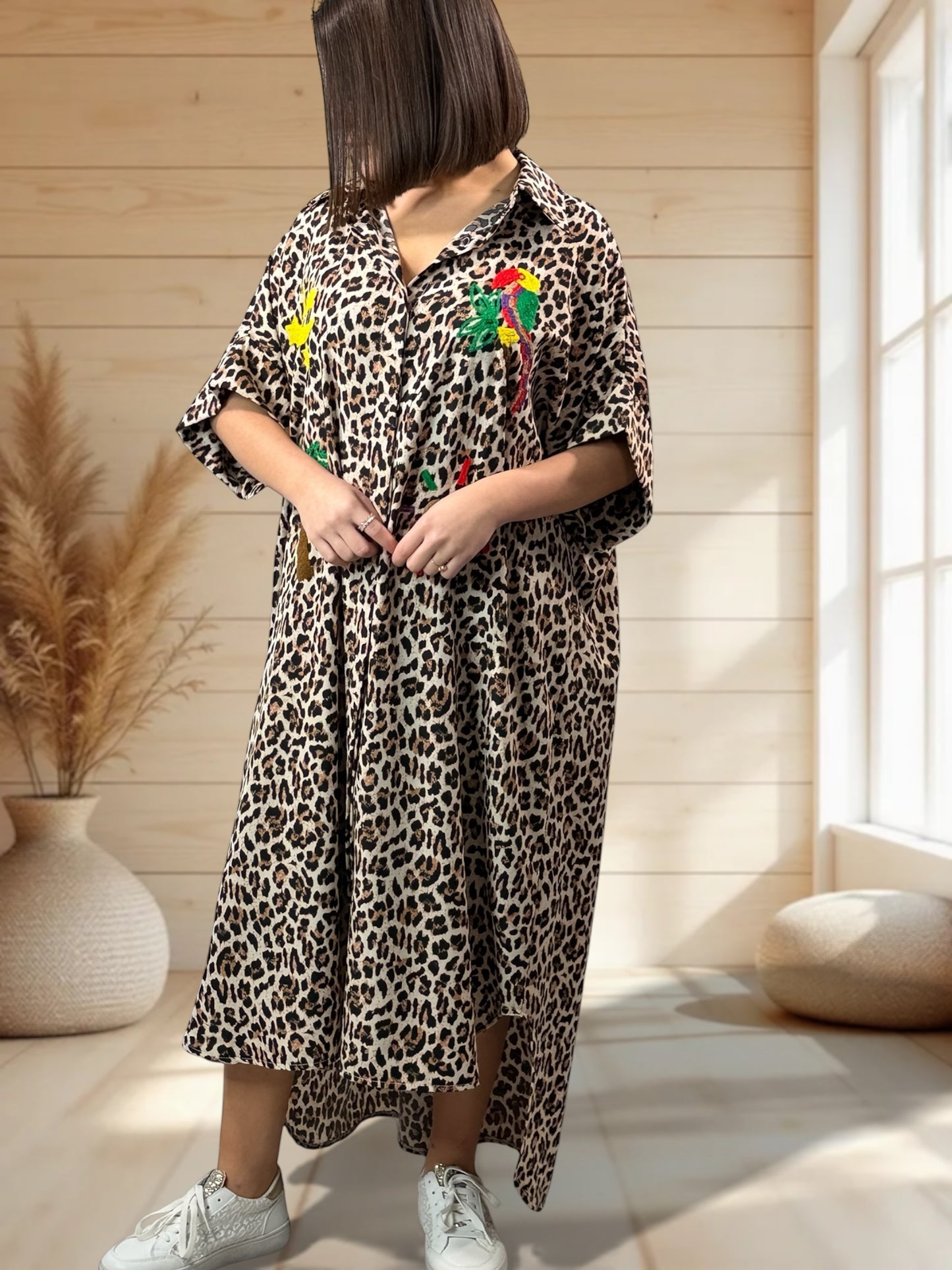 IBIZA - ROBE OVERSIZE LEOPARD JUSQU'A LA TAILLE 52/54