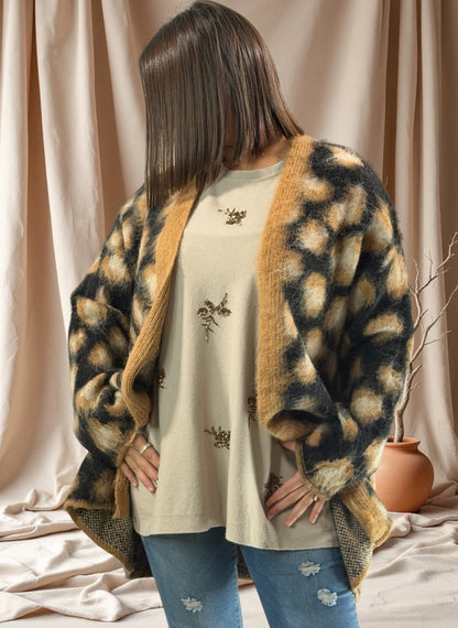 CELINE - GILET OVERSIZE LEOPARD JUSQU'A LA TAILLE 50