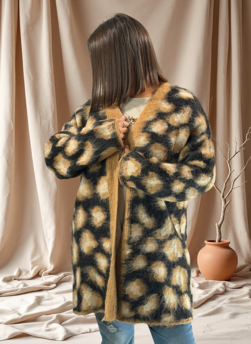 CELINE - GILET OVERSIZE LEOPARD JUSQU'A LA TAILLE 50