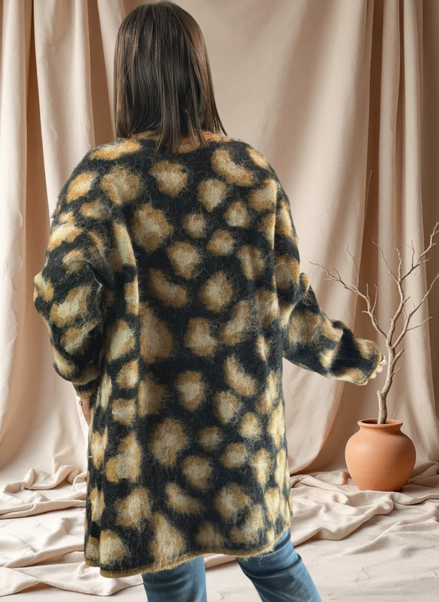 CELINE - GILET OVERSIZE LEOPARD JUSQU'A LA TAILLE 50