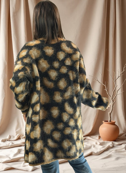 CELINE - GILET OVERSIZE LEOPARD JUSQU'A LA TAILLE 50