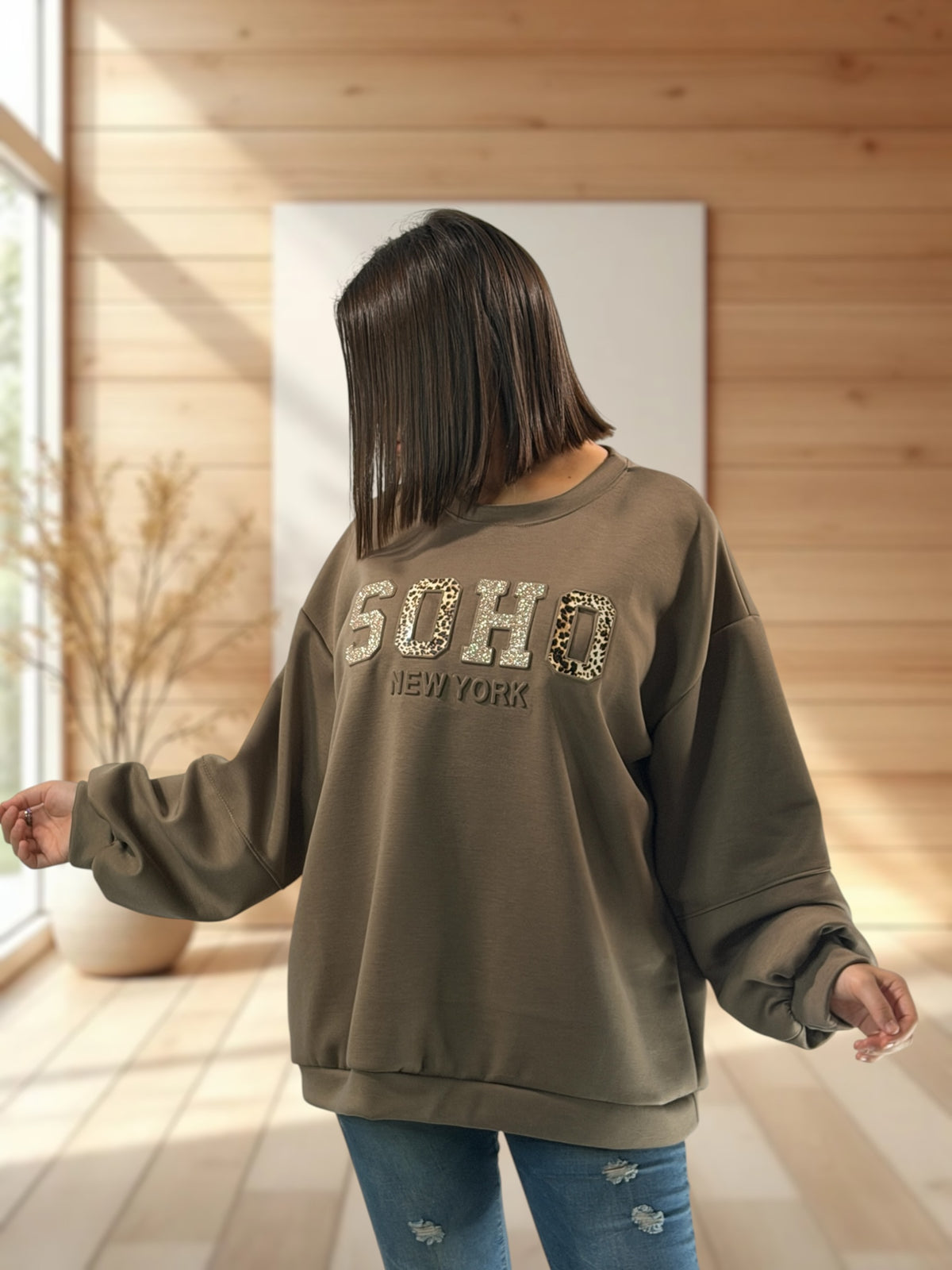 SOHO - SWEAT MOKA JUSQU'A LA TAILLE 52/54