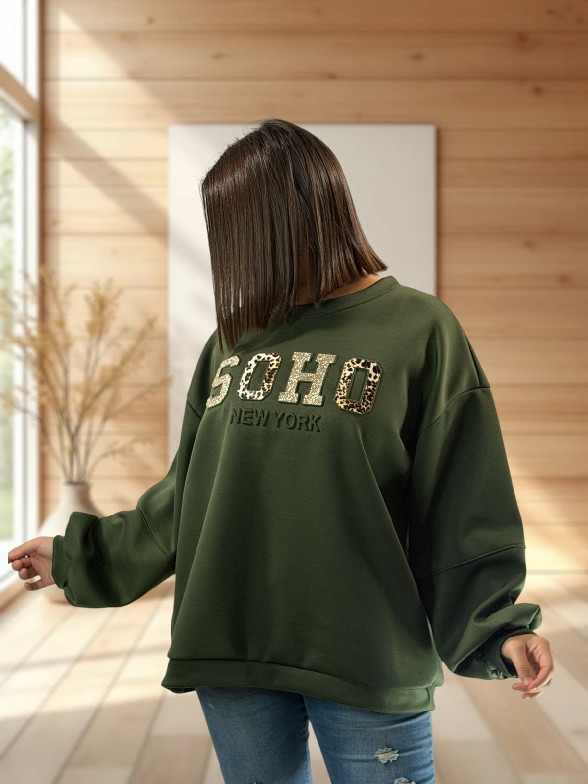 SOHO - SWEAT KAKI JUSQU'A LA TAILLE 52/54