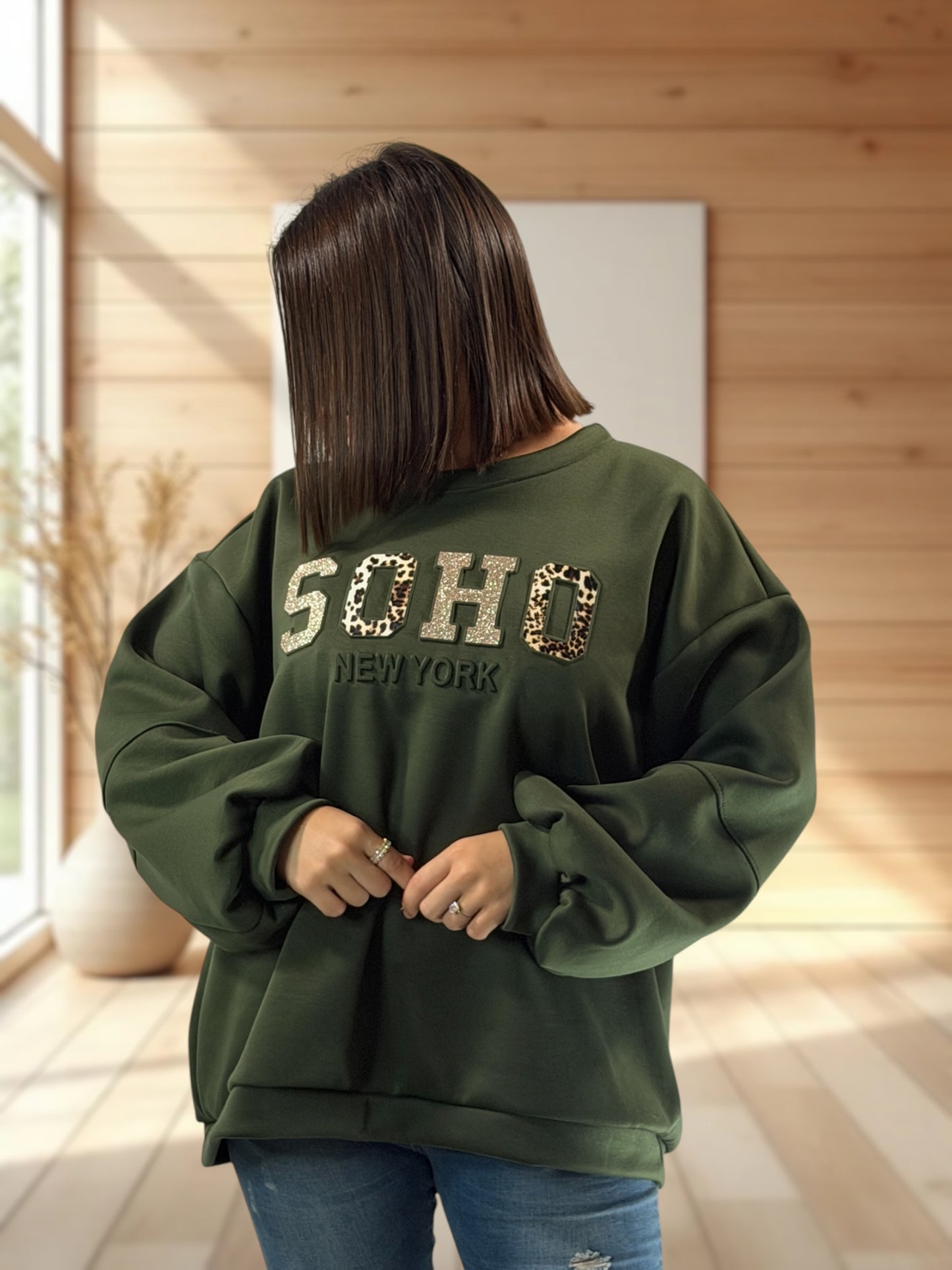SOHO - SWEAT KAKI JUSQU'A LA TAILLE 52/54