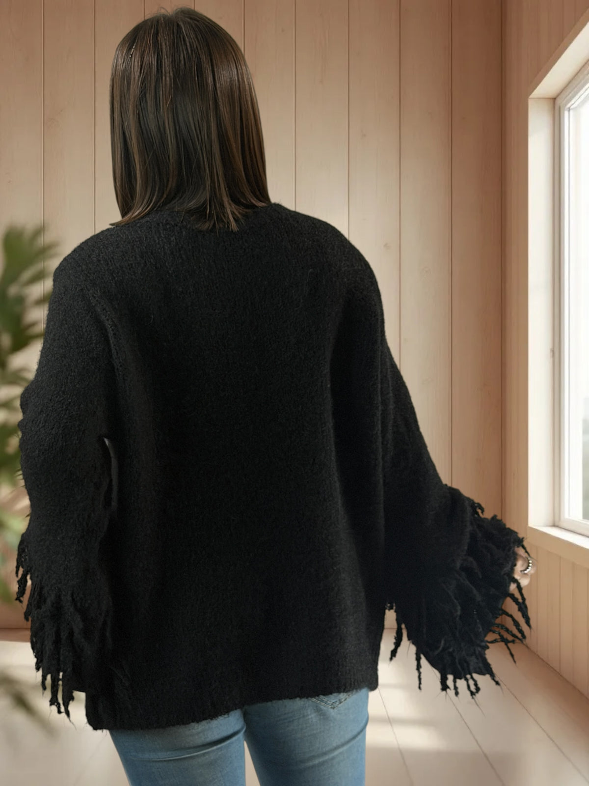 PAULA - PULL OVERSIZE NOIR JUSQU'A LA TAILLE 52
