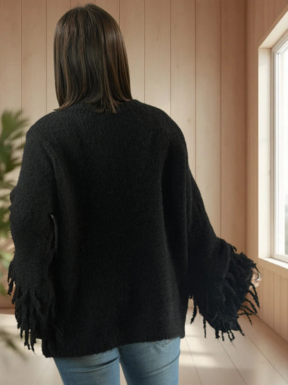 PAULA - PULL OVERSIZE NOIR JUSQU'A LA TAILLE 52