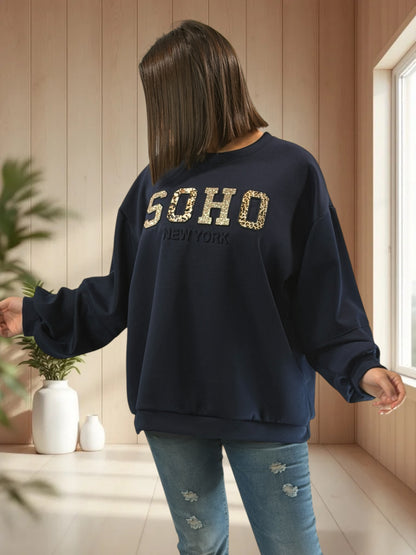 SOHO - SWEAT MARINE JUSQU'A LA TAILLE 52/54